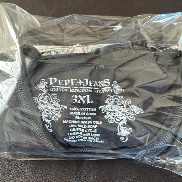 Pepe Jeans United Kingdom Gem Studded Graphic Tee Cross Black/Gray Size 3XL - Picture 8 of 8